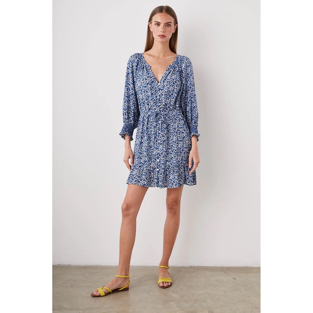 Rails Blue and White Floral Mini Dress